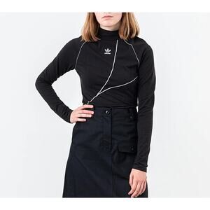 adidas Women’s Long Sleeve Slim Fit Tee Black Size XL